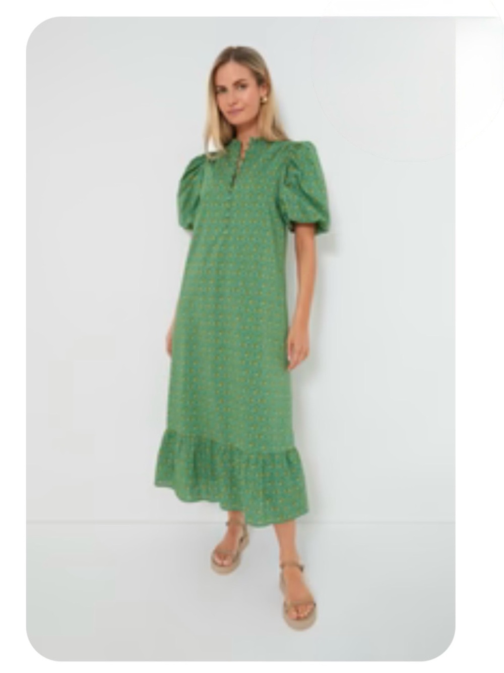 Tuckernuck Hyacinth House Mimi Dress Green Diamond Floral XL